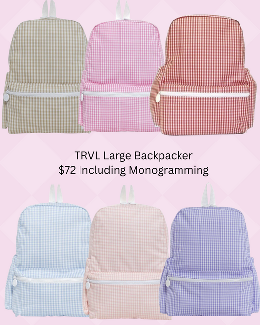 TRVL Large Backpacker - Monogramming Included