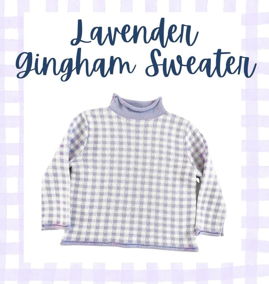 Gingham Rollneck Sweaters - Embroidery Included