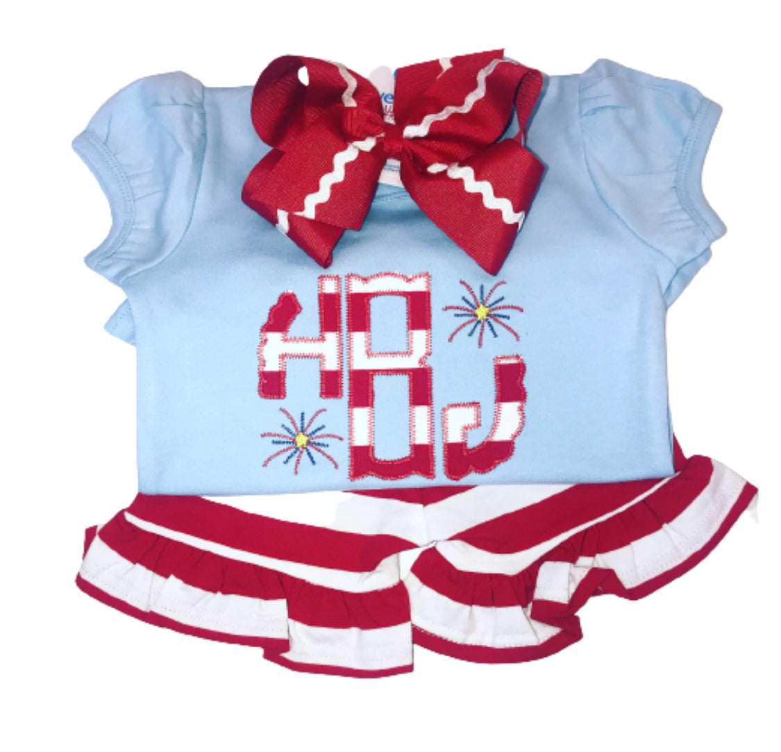 Patriotic Scallop Applique Shirt