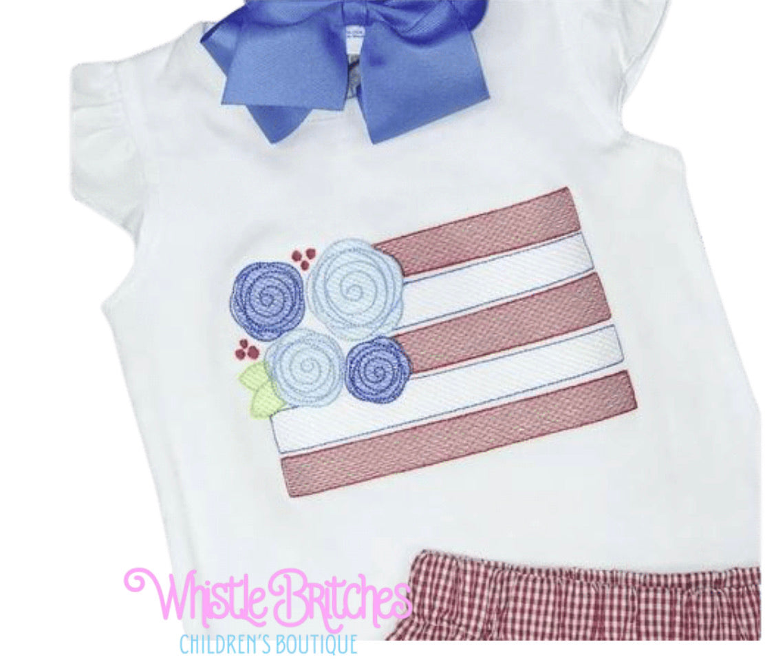 Vintage Floral Patriotic Floral Shirt