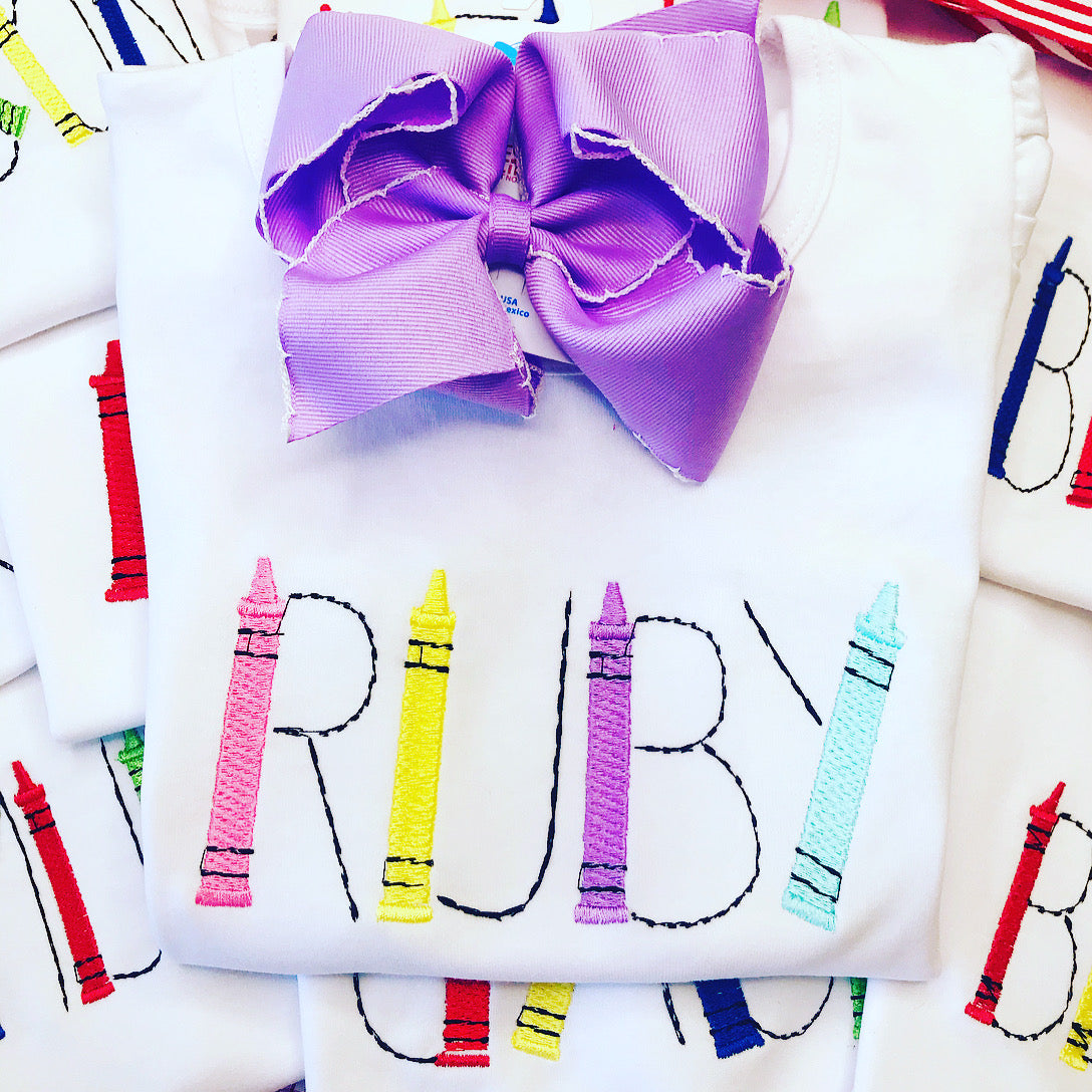 Girly Crayon Name Shirt