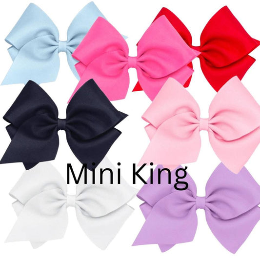Mini King Classic Grosgrain Hair Bow (Plain Wrap) BUNDLE