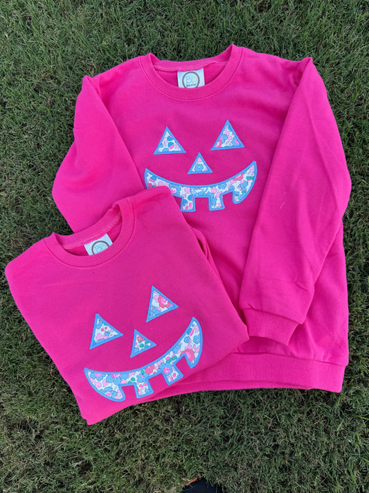 Floral Jack-O-Lantern Puff Sweatshirt