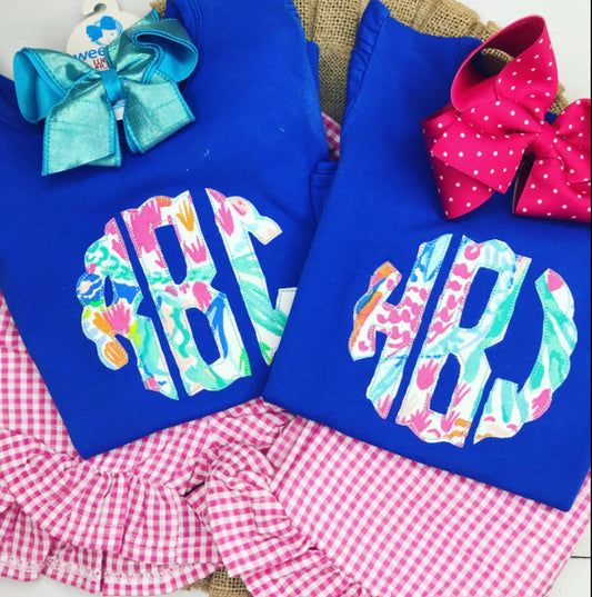 Lily Inspired Mermaid Applique Monogram Shirt