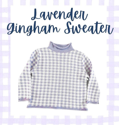 Gingham Rollneck Sweaters - Embroidery Included