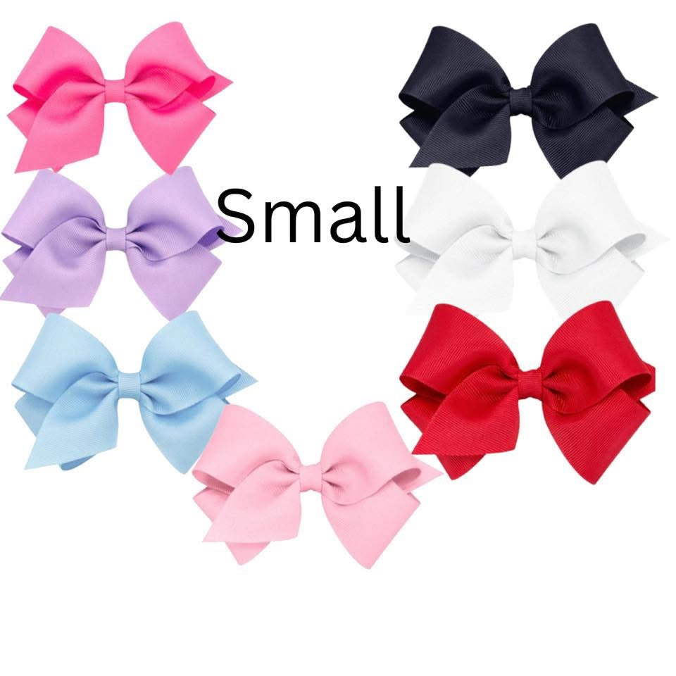 Small Classic Grosgrain Hair Bow (Plain Wrap) BUNDLE