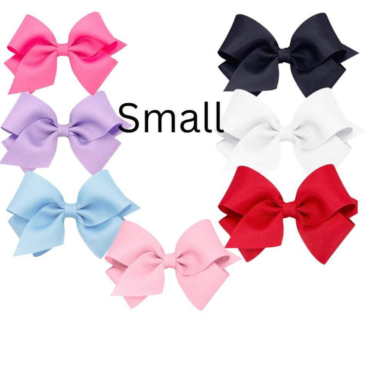 Small Classic Grosgrain Hair Bow (Plain Wrap) BUNDLE