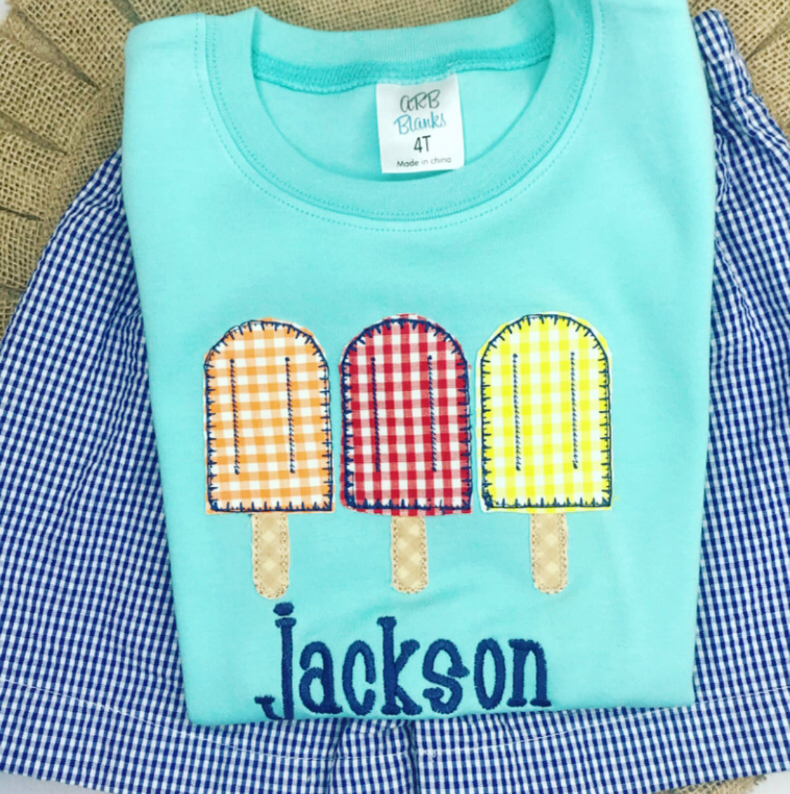 BOY Popsicle Applique Trio