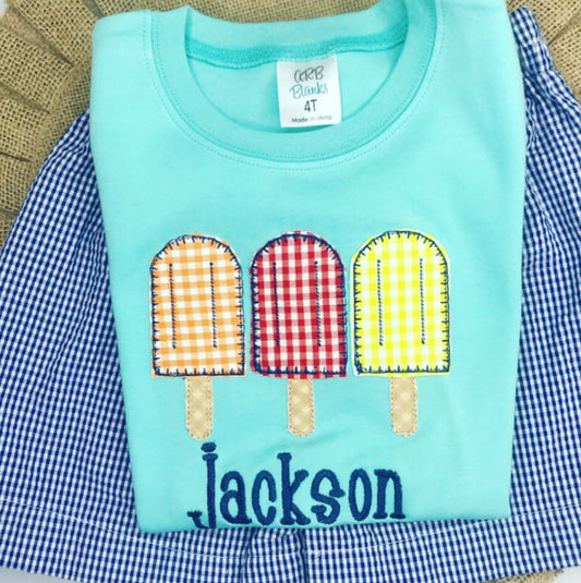 BOY Popsicle Applique Trio