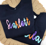 Harriet Script Rainbow Sweatshirt - Youth