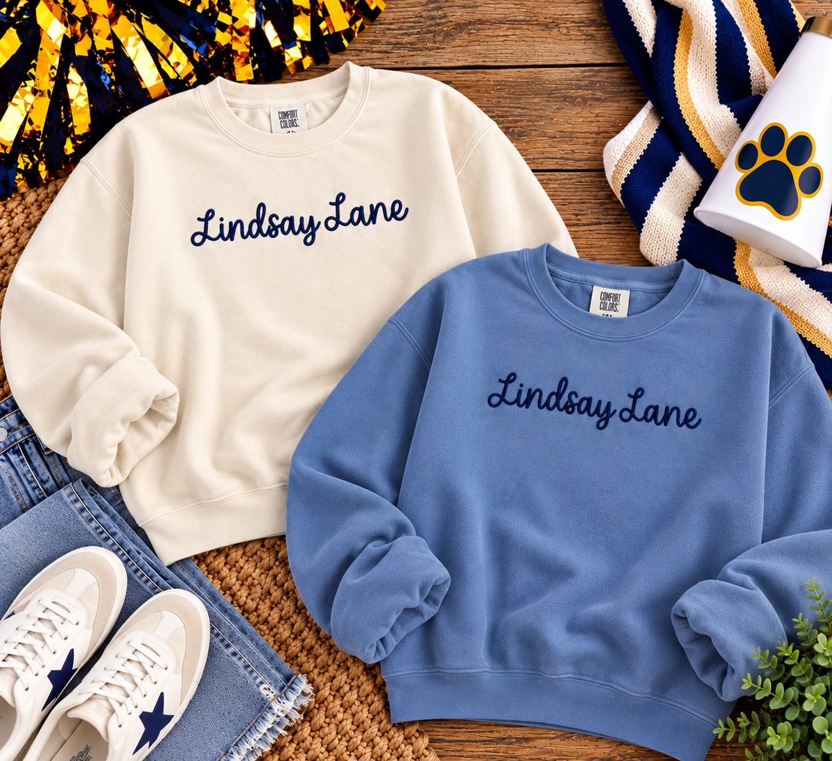 Lindsay Lane Embroidered Comfort Colors Unisex Sweatshirt