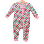 Merry and Bright Christmas Plaid Ruffle Romper