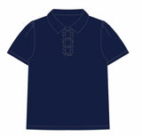 Ruffle Polo Top- Navy