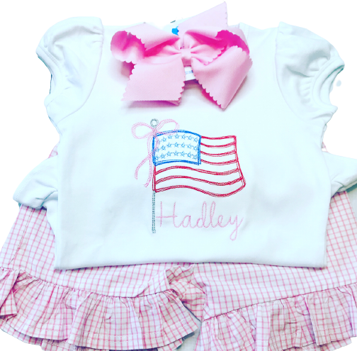 Blanks - Scribble Flag Shirt with Bow