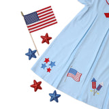 Patriotic Pleat Embroidery Bloomer Set
