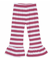 Girls Striped Ruffle Knit Pants (6 Colors)