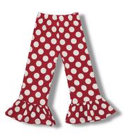 Girls Polka Dot Ruffle Knit Pants (3 Colors)