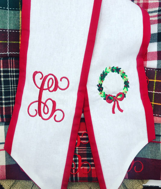 Christmas Wreath Sash