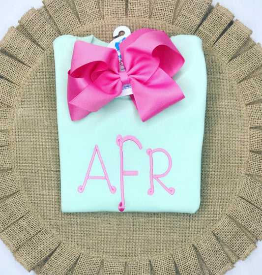 Spring Mint with Bubblegum Pink Letters
