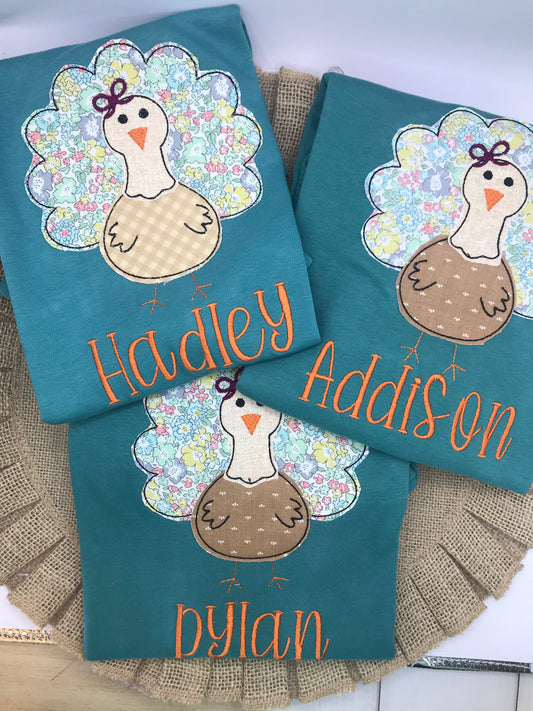 Floral Turkey Applique