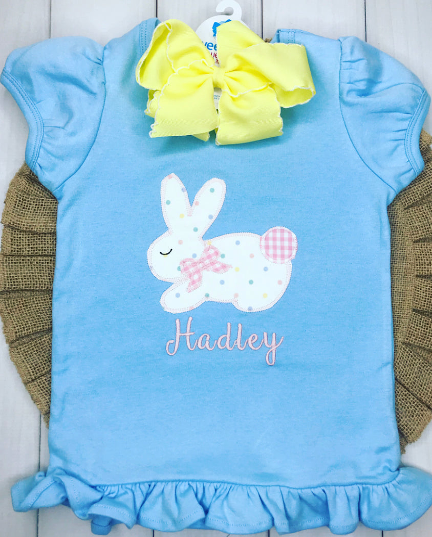 Confetti Dot Bunny on Blue
