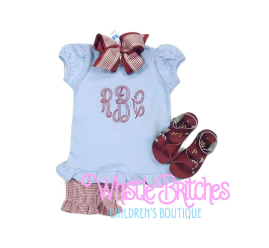 Vintage Monogram Ruffle TShirt
