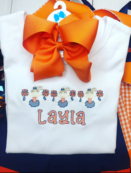 Orange/Blue Cheerleader Trio