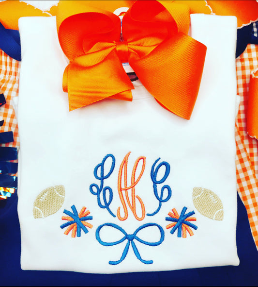 Orange/Blue Monogram Cheer Frame